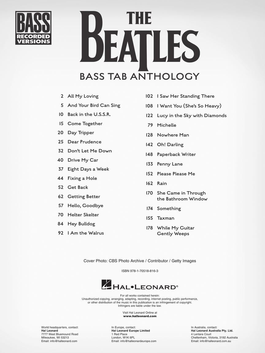 The Beatles Bass Tab Anthology Book