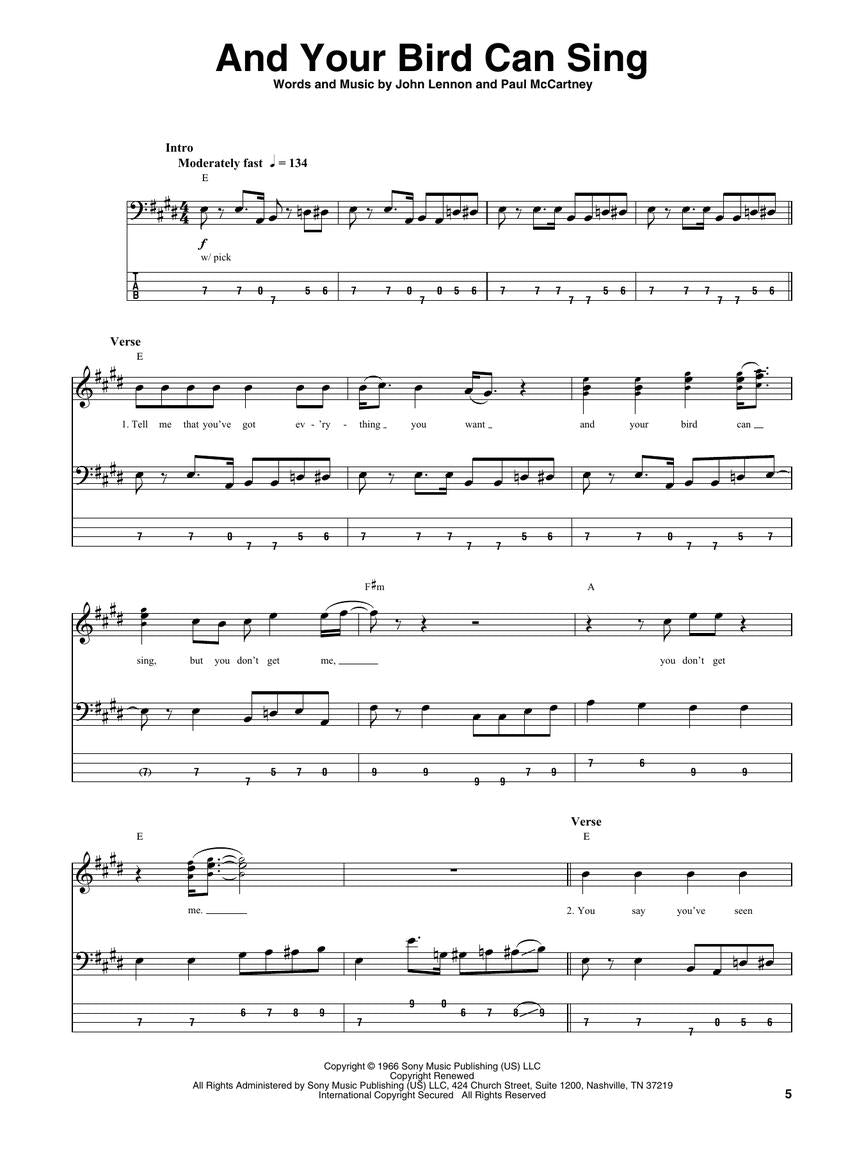 The Beatles Bass Tab Anthology Book