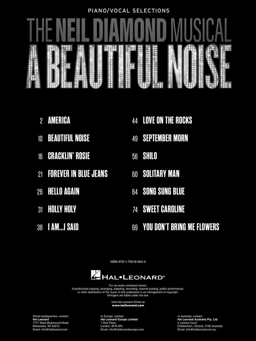 A Beautiful Noise - The Neil Diamond Musical Piano/Vocal Selections Songbook