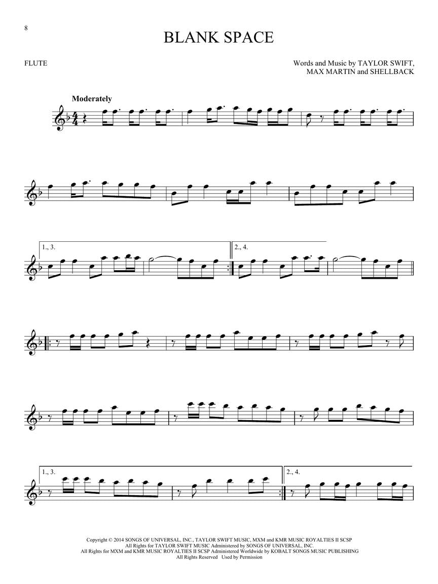 Taylor Swift For Flute Songbook (33 Hit Songs)