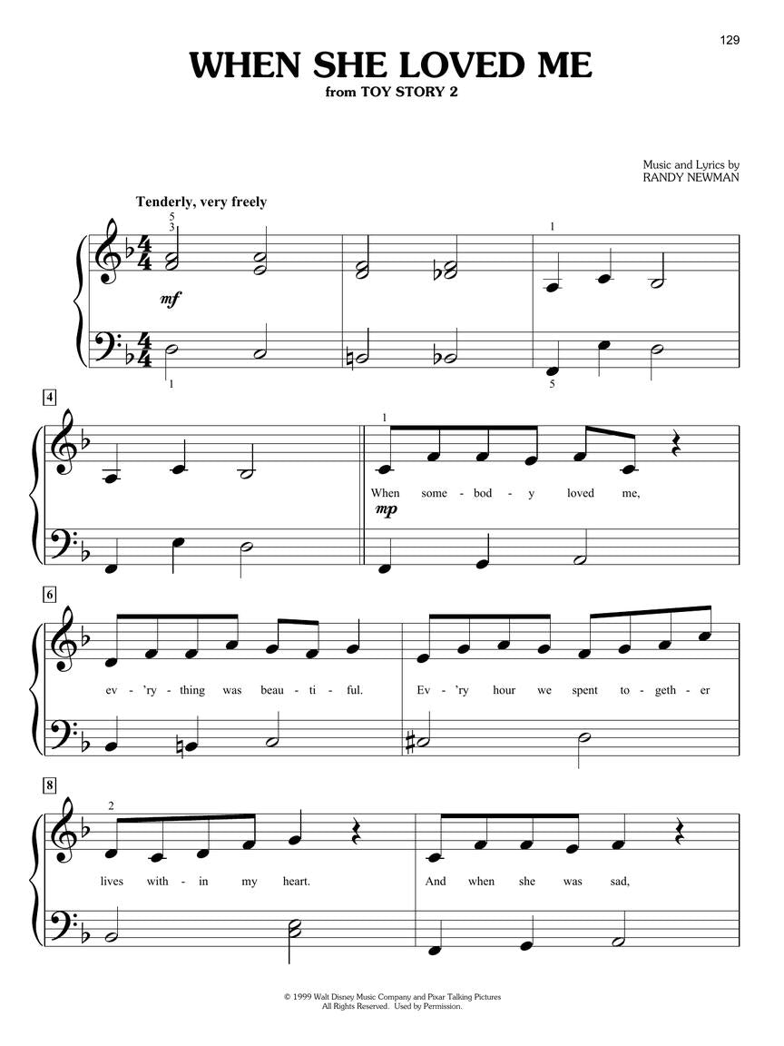 Pixar Collection For Big Note Piano