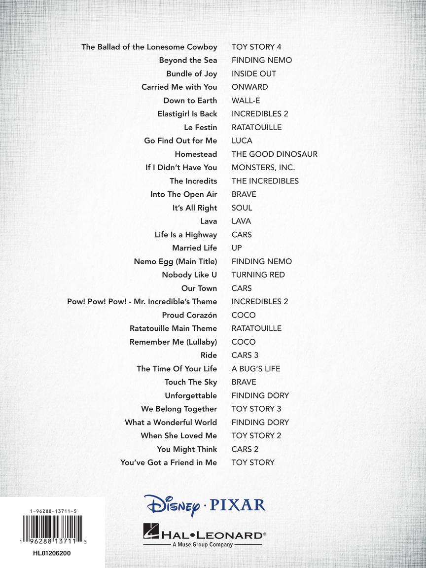 Pixar Collection For Big Note Piano