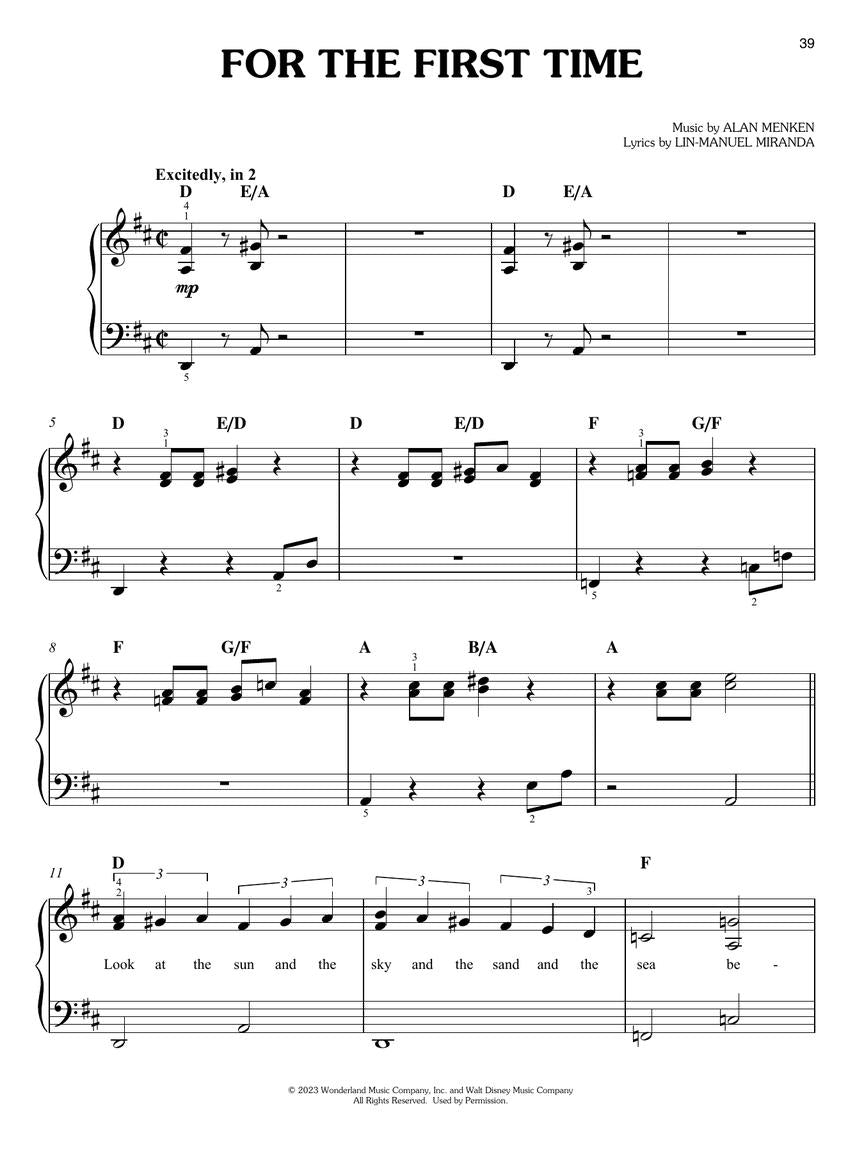 The Little Mermaid - Easy Piano Songbook