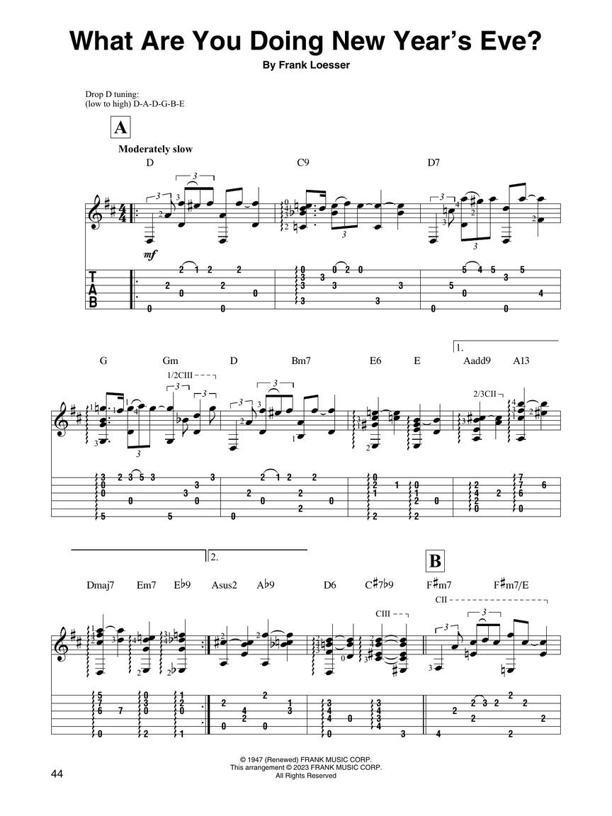 Christmas Songs for Solo Fingerstyle Guitar Book