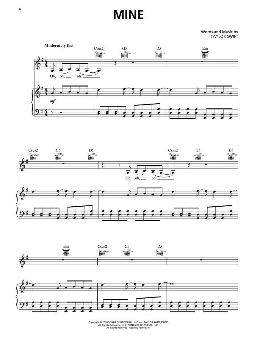 Taylor Swift - Speak Now (Taylor's Version) Piano, Vocal & Guitar Songbook
