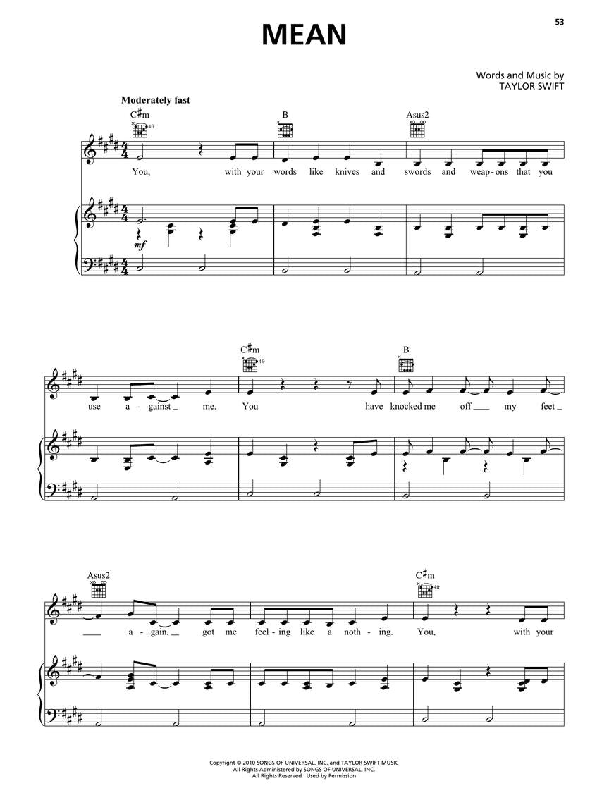 Taylor Swift - Speak Now (Taylor's Version) Piano, Vocal & Guitar Songbook