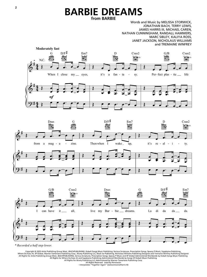 Songs from Barbie, Little Mermaid, Super Mario Bros Movies PVG Songbook