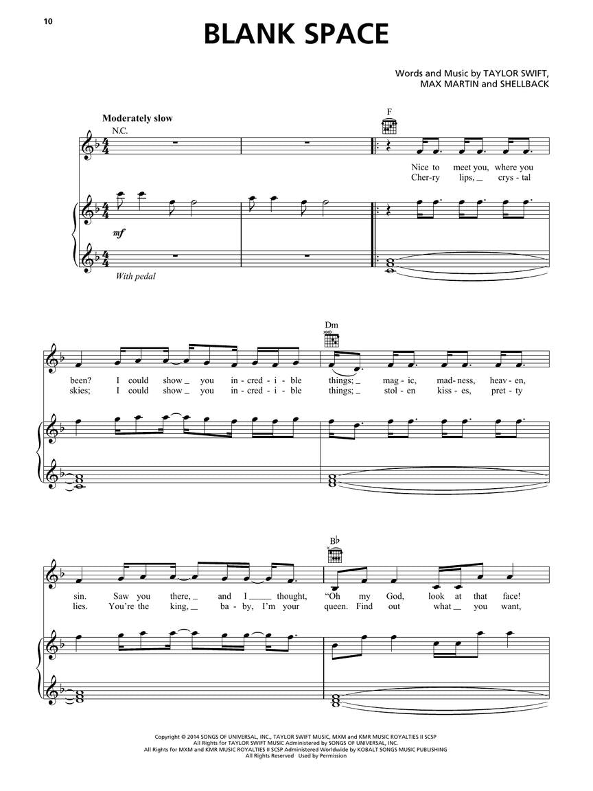 Taylor Swift - 1989 (Taylor's Version) Piano, Vocal & Guitar Songbook