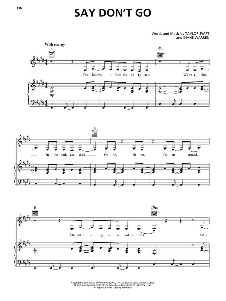Taylor Swift - 1989 (Taylor's Version) Piano, Vocal & Guitar Songbook