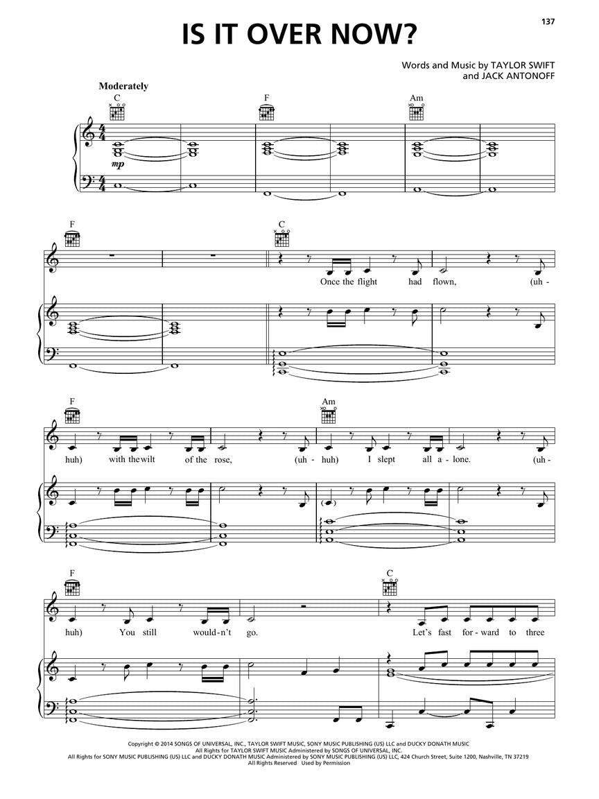 Taylor Swift - 1989 (Taylor's Version) Piano, Vocal & Guitar Songbook