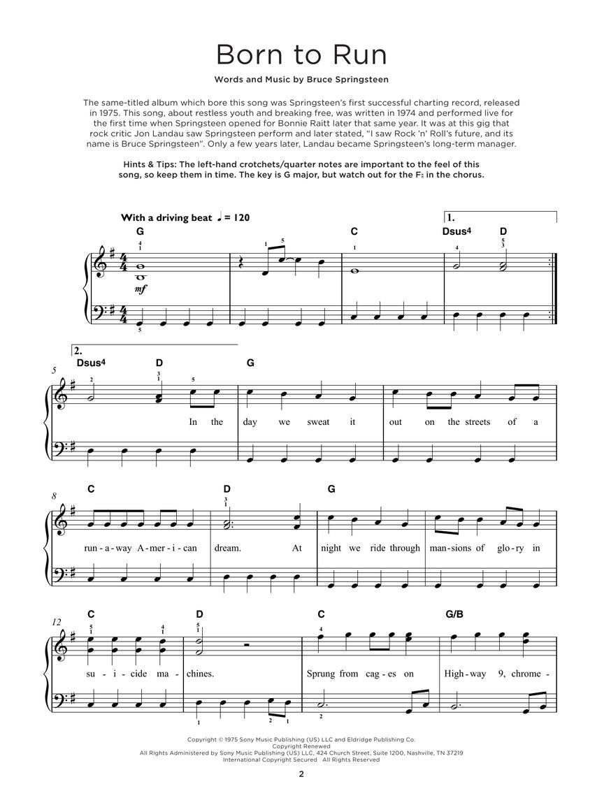 Bruce Springsteen: Really Easy Piano