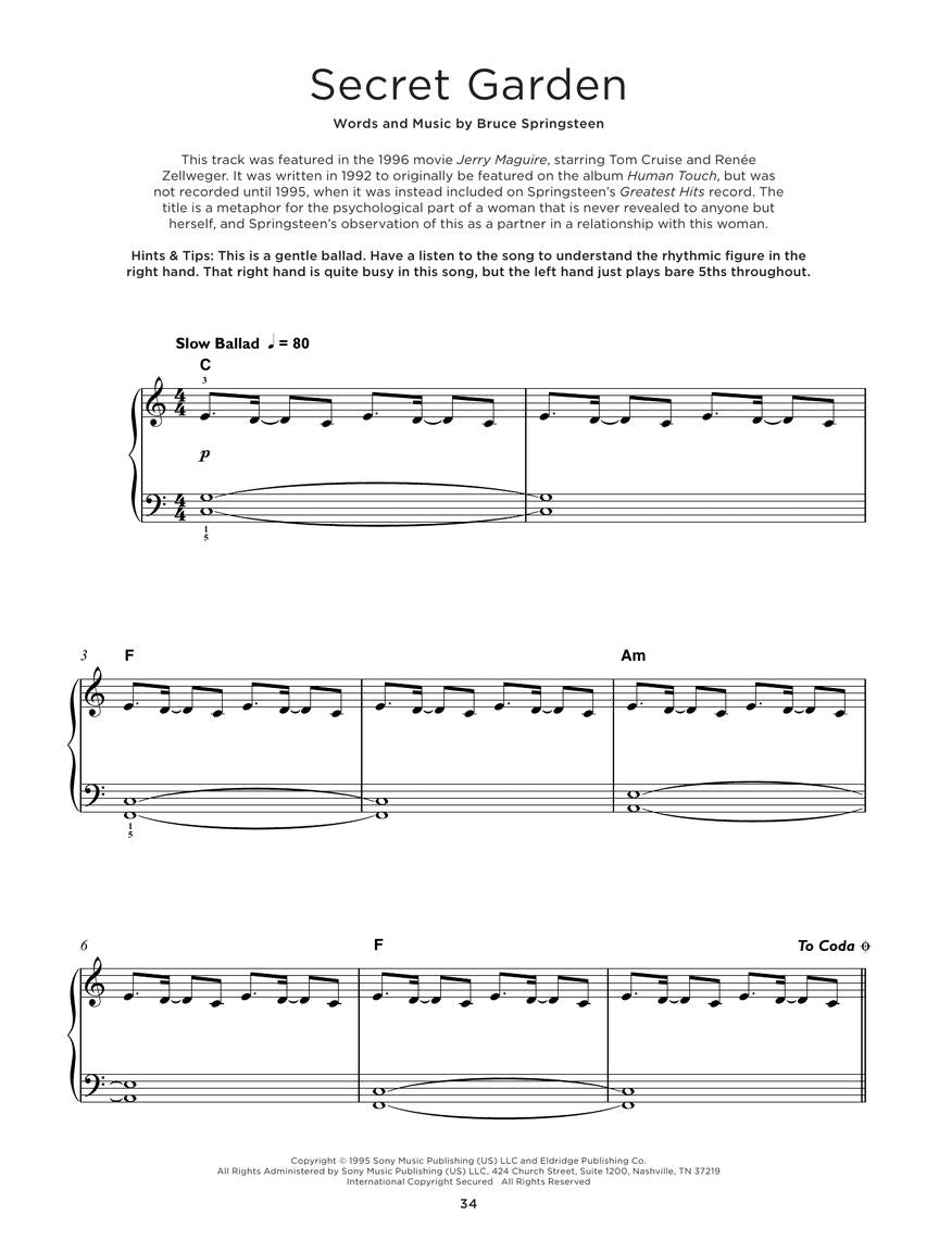 Bruce Springsteen: Really Easy Piano