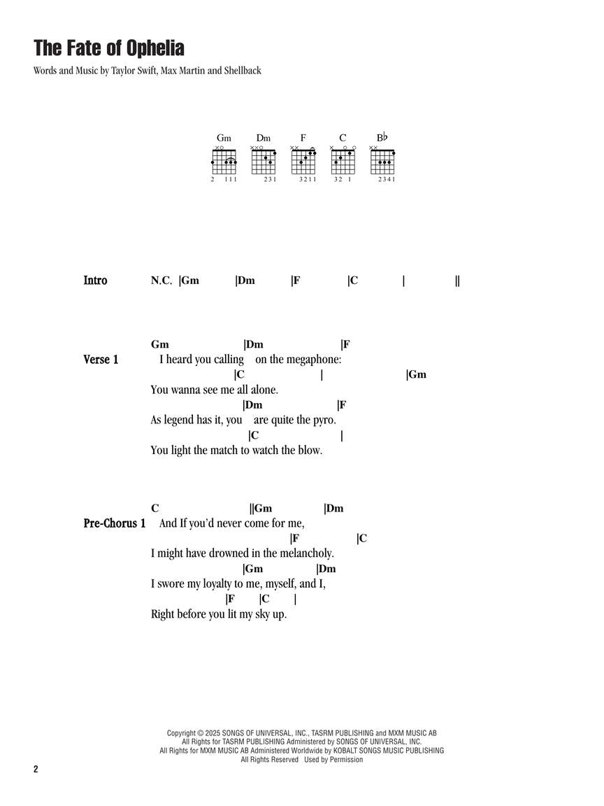 Taylor Swift - The Life Of A Showgirl: Strum & Sing Guitar