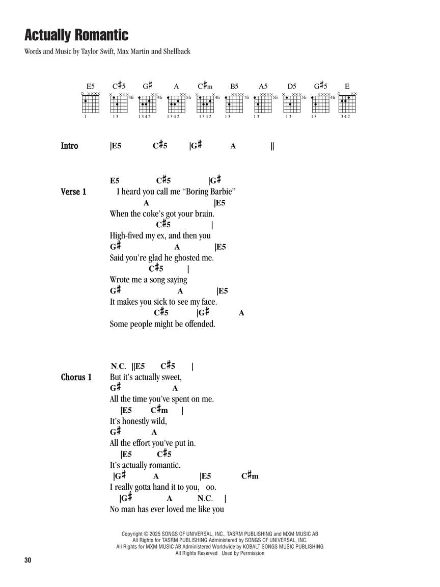 Taylor Swift - The Life Of A Showgirl: Strum & Sing Guitar