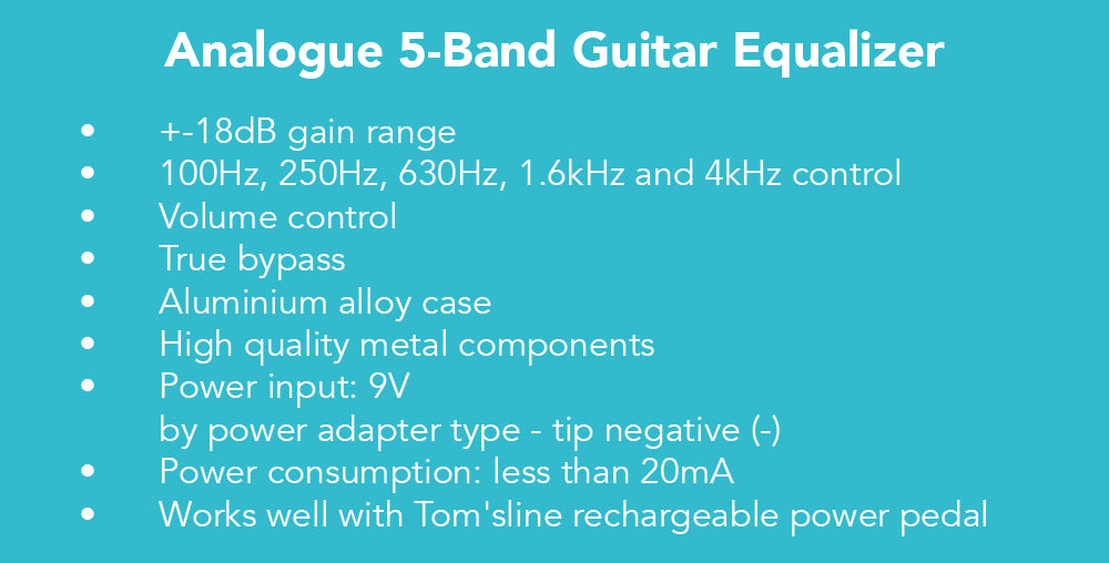 Toms Line AEG-3 GT EQ - 5 Band EQ Mini Guitar Pedal