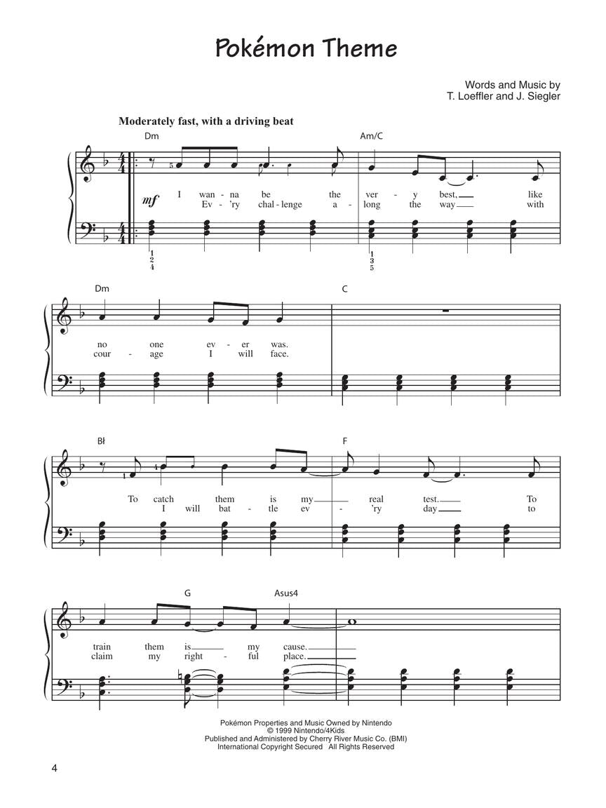 Pokemon 2.B.A Master Easy Piano Book