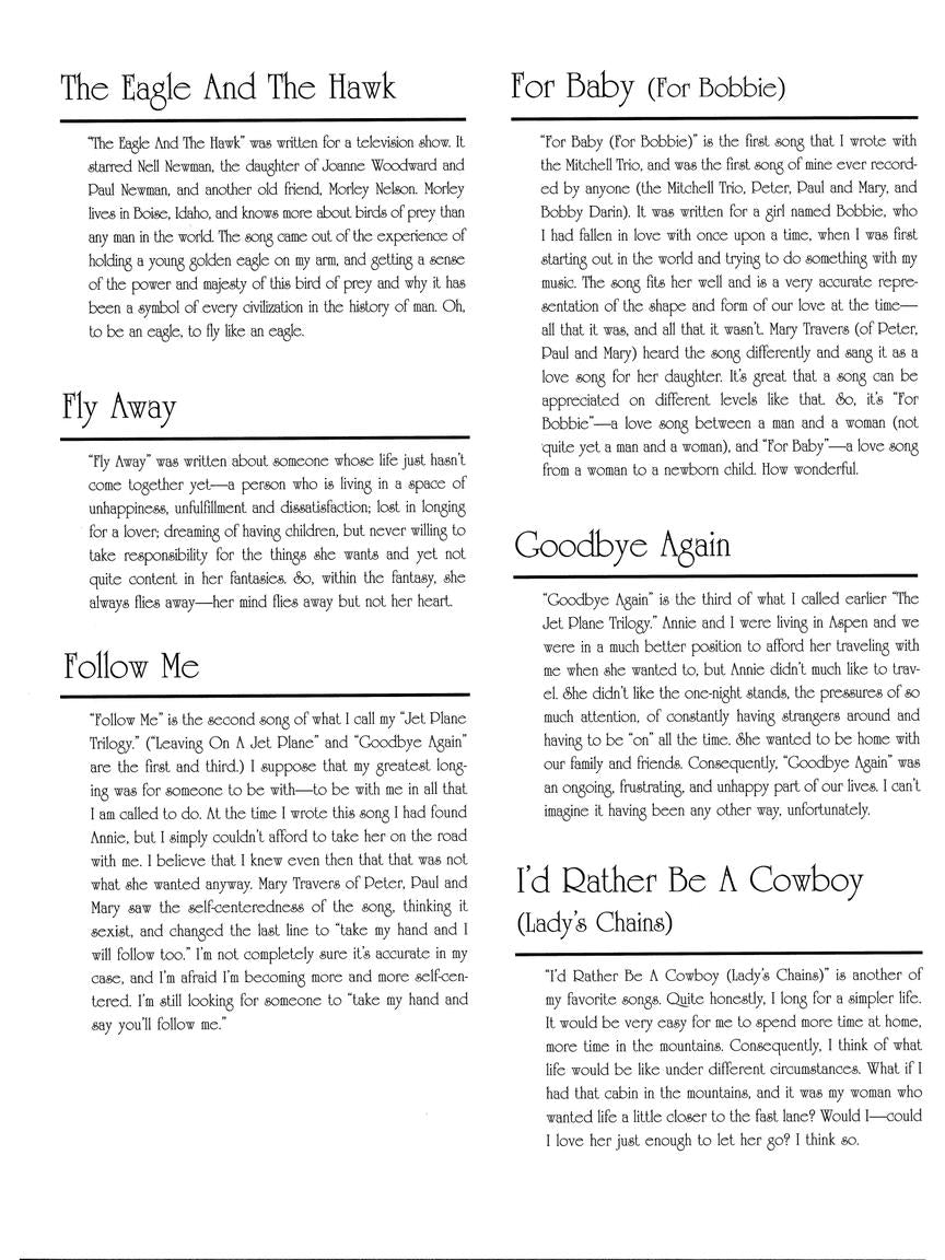 John Denver Anthology Easy Guitar Book