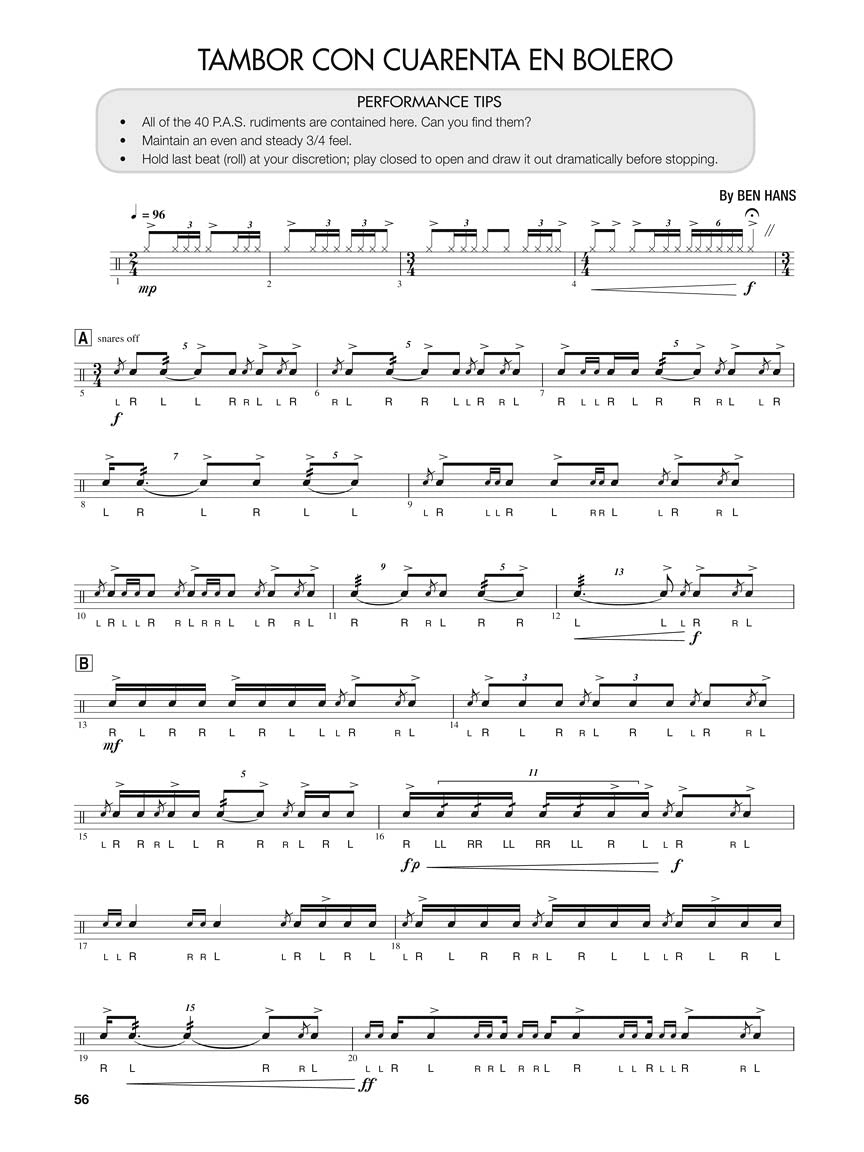 Rudimental Drum Solos For Marching Snare Drummer Book