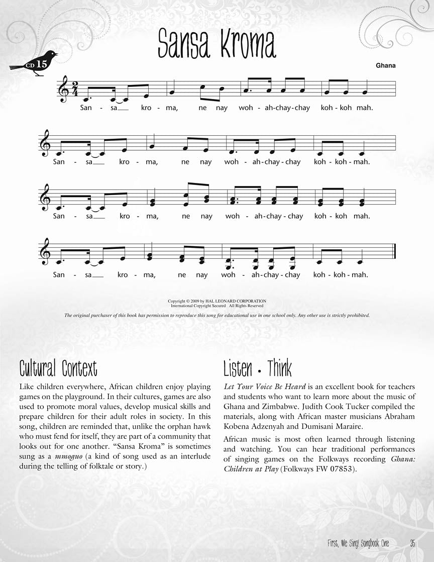 First We Sing Songbook 1 Book/Ola (Music Classroom Set)