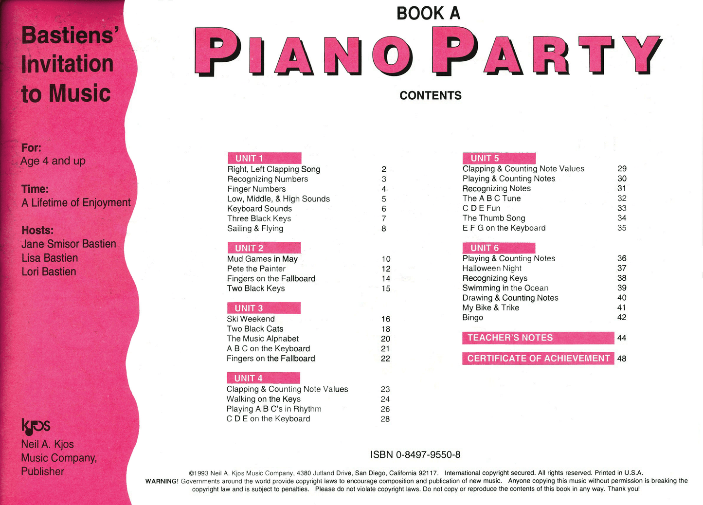 Bastien - Invitation To Music Piano Party Book A