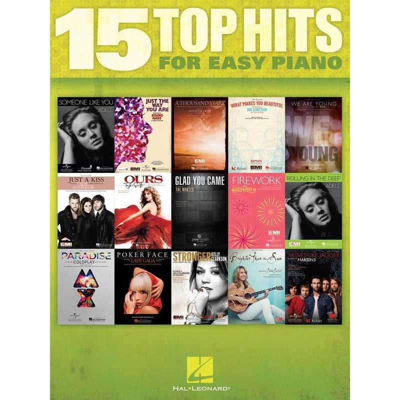 15 Top Hits For Easy Piano Book