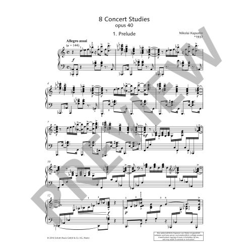 Nikolai Kapustin - Eight Concert Studies Op. 40 Piano Solo Book