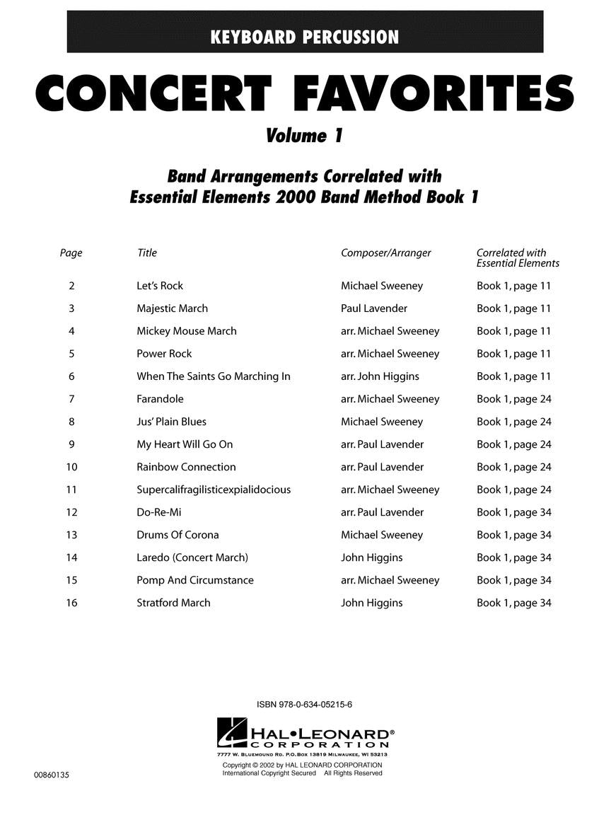 Essential Elements Concert Favorites Volume 1 - Keyboard Percussion Book