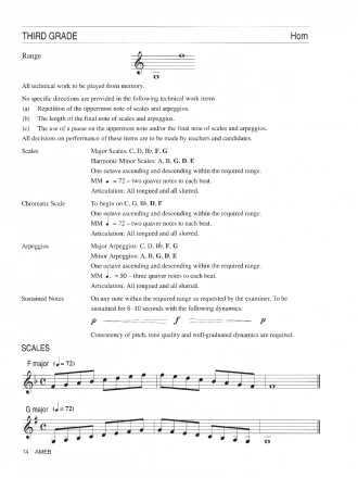 AMEB Brass - Horn And Trumpet Technical Work Book (2004)