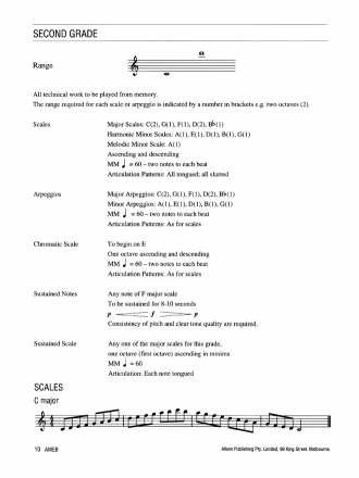 AMEB Saxophone Technical Work Book (1997) Revised Edition