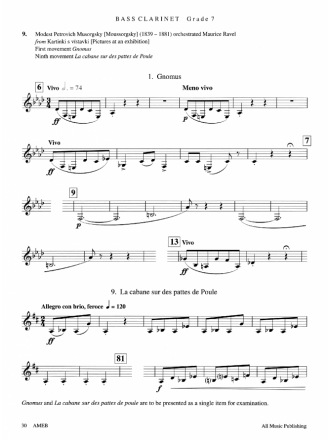 AMEB Clarinet & Bass Clarinet Orchestral And Chamber Excerpts Book (2008)