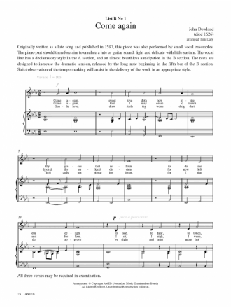 AMEB Singing Series 2 - Medium to Low Voice Grade 4 Book