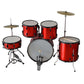 Beginner Standard 5 Piece Rock Drum Kit Set-up + Cymbals, Hardware and Stool