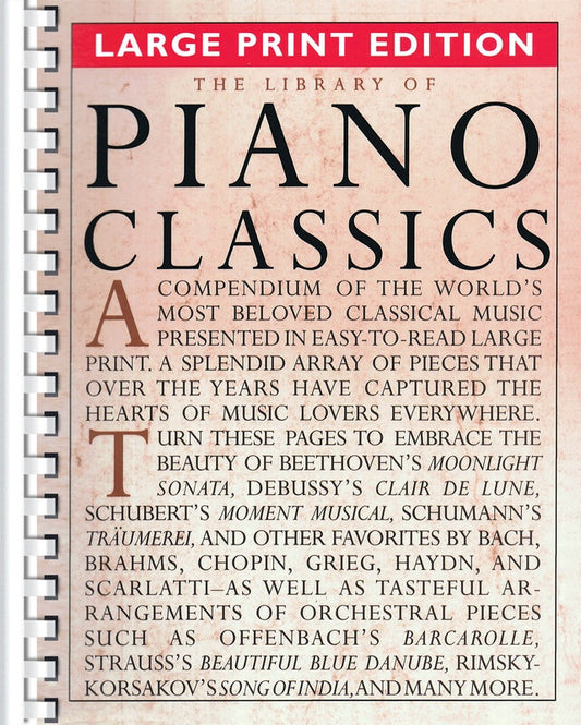 Library Of Piano Classics Large Print Edition