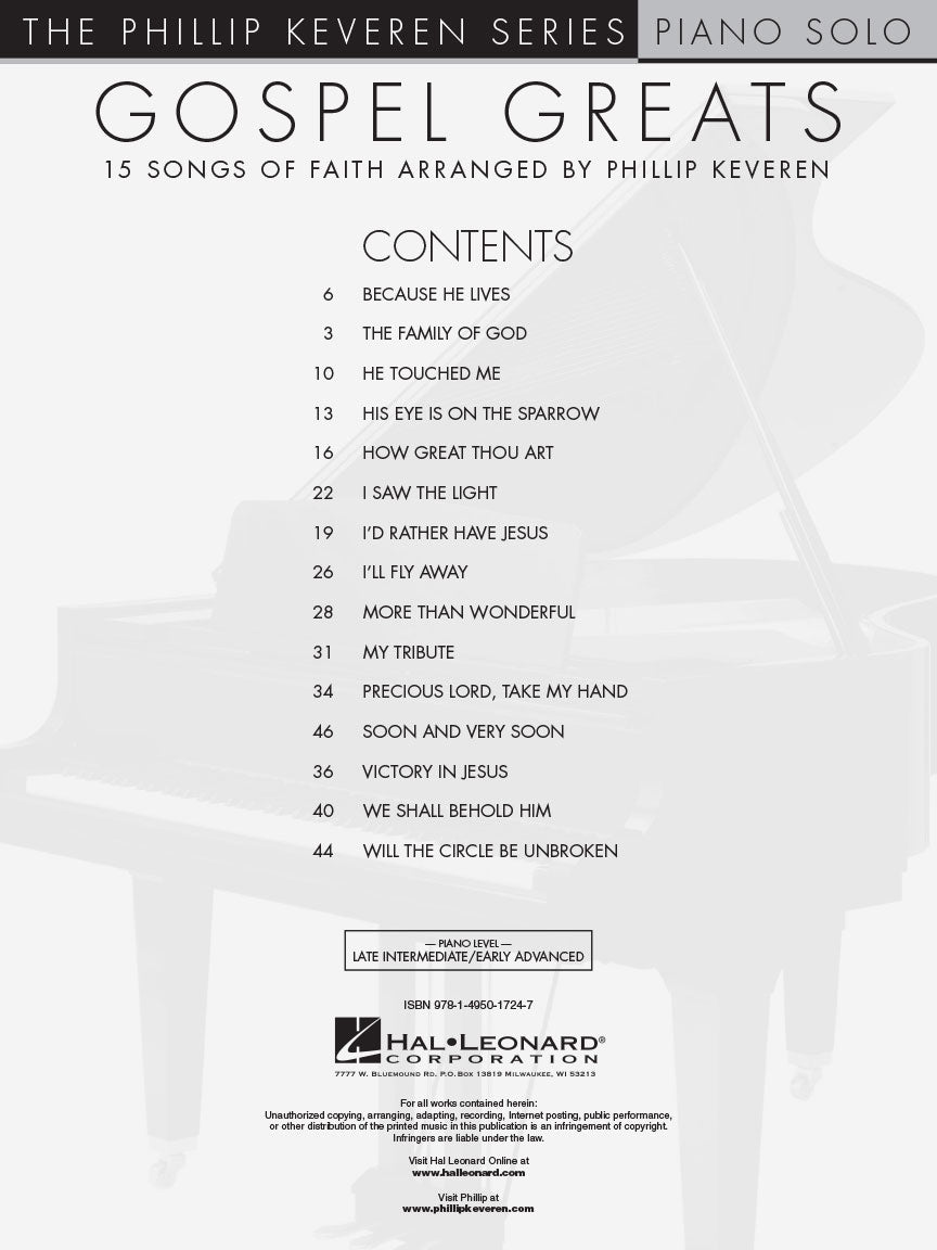 Gospel Greats - Keveren Piano Solo Book