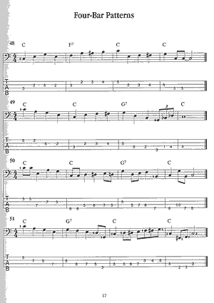101 Amazing Jazz Bass Patterns Book