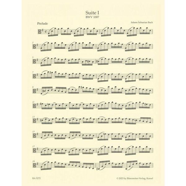 Bach - 6 Suites For Cello Solo BWV 1007-1012 Arranged For Viola Book