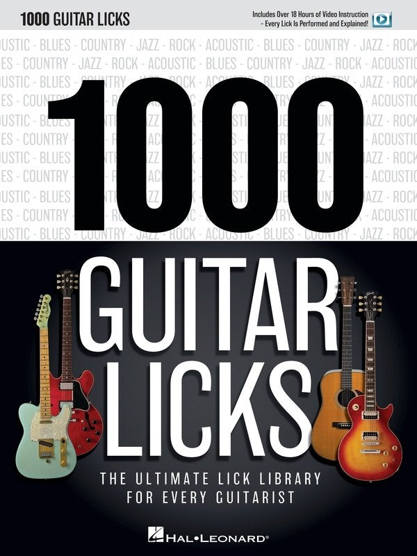 1000 Guitar Licks Tab Bk/Olv - Hal Leonard