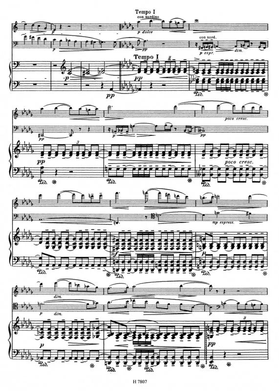 Josef Suk - Elegie Op 23 for Piano, Violin and Cello Book