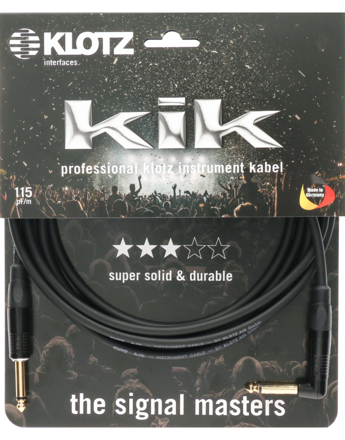 Klotz KIK SW Kik Pro Instrument Cable Black - 3m