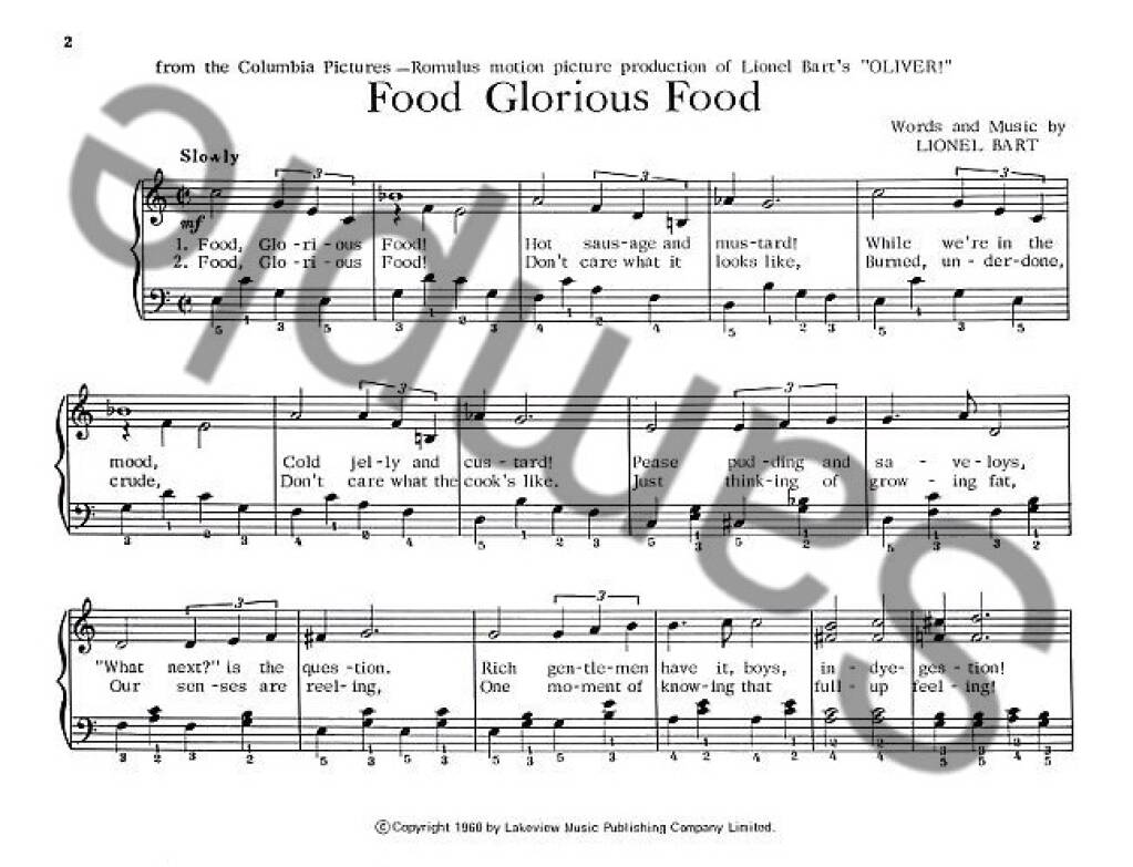 Oliver - For Easy Piano Book