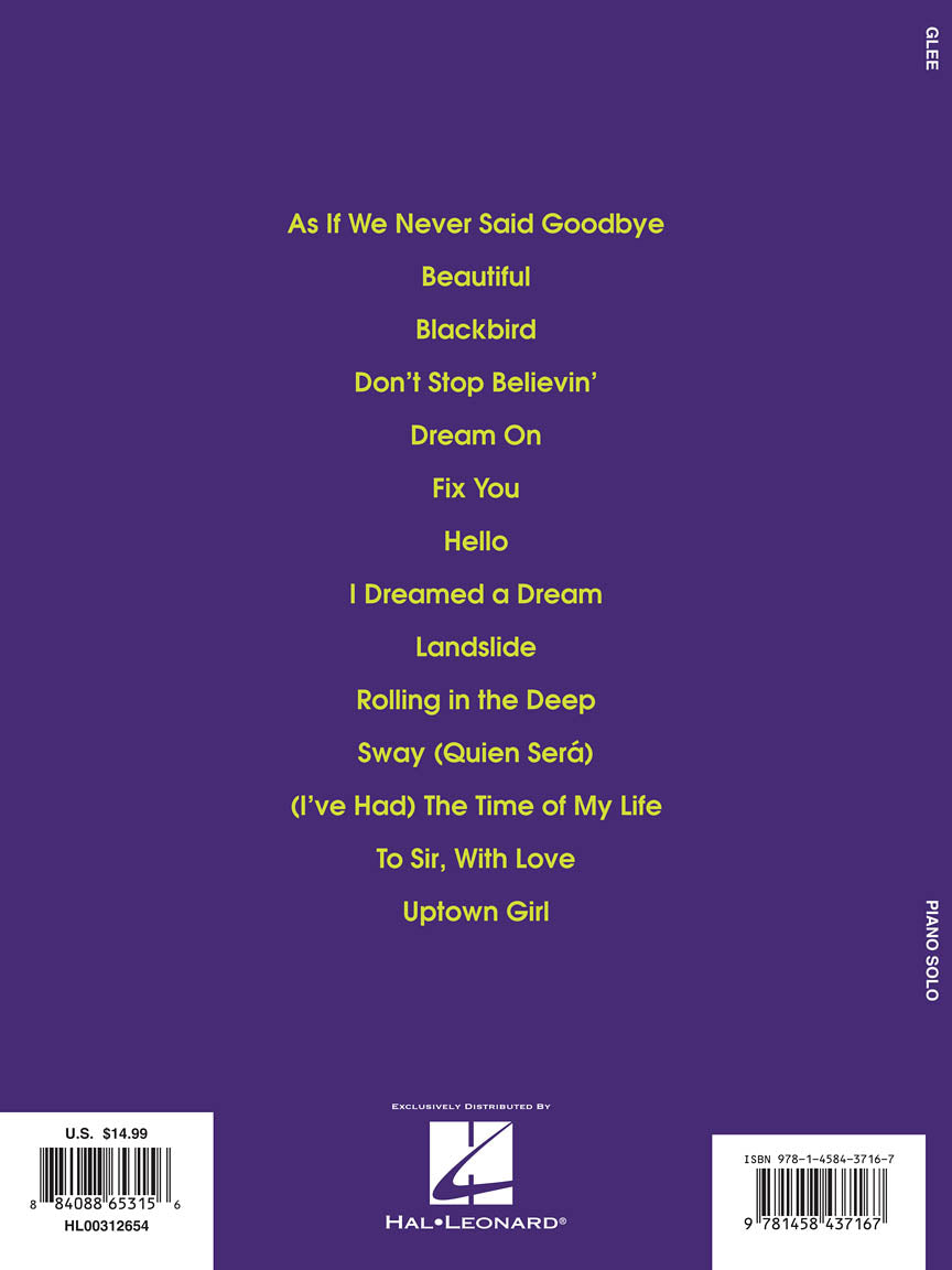 Glee Piano Solos Book - 14 Hit Songs