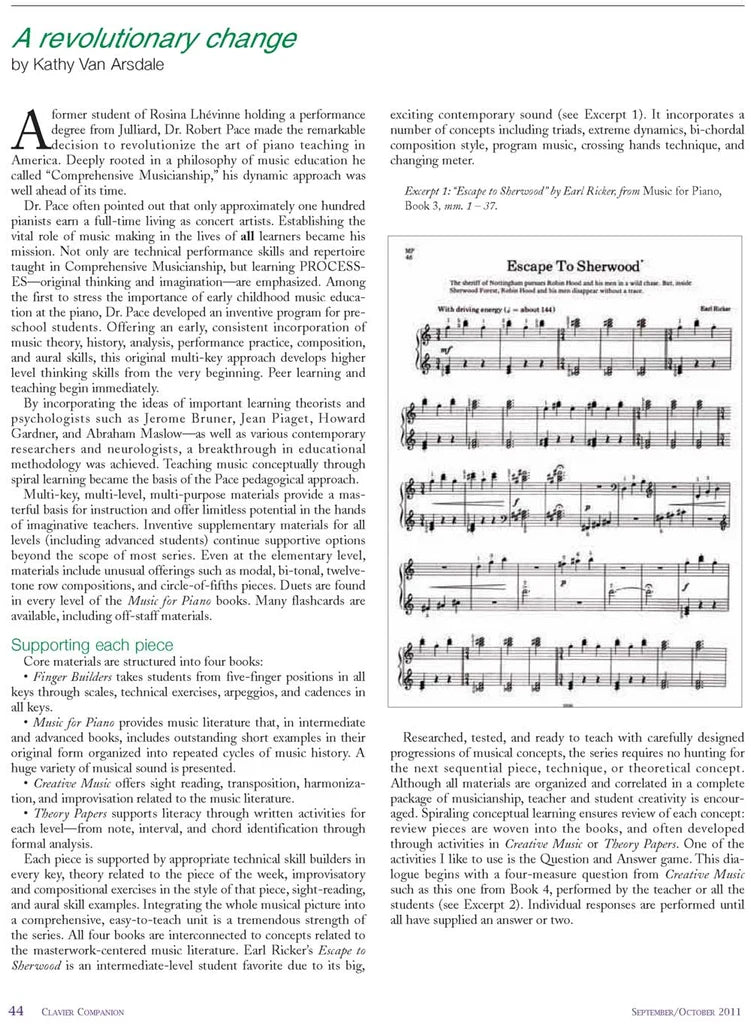 Robert Pace - Pattern Studies 20 Original Solos Piano Book