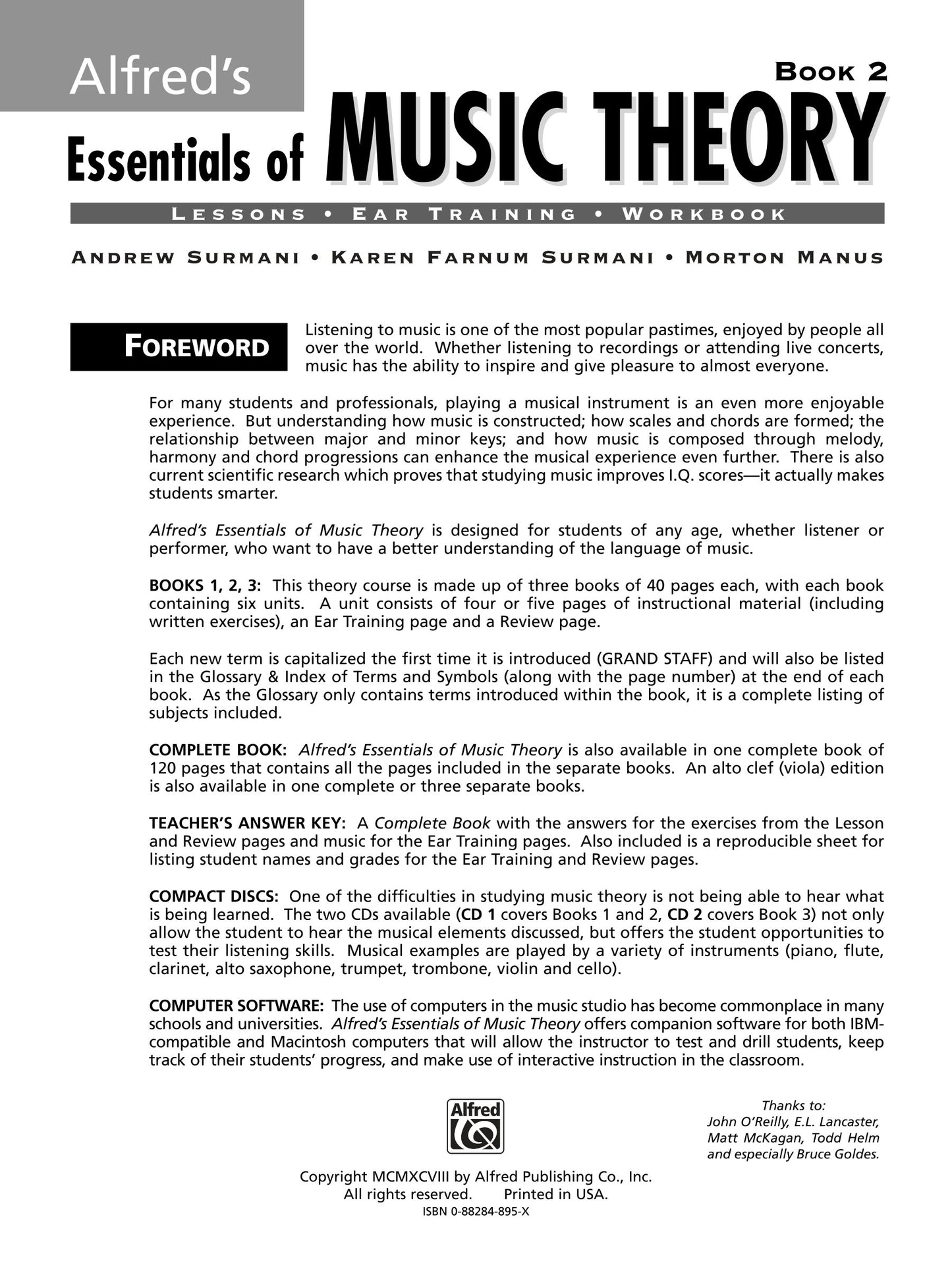 Alfred's Essentials Of Music Theory - Book 2