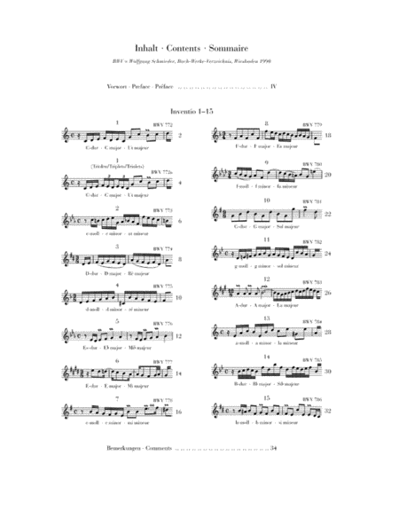 J.S Bach - Two Part Inventions Urtext Piano Book (Revised Edition)