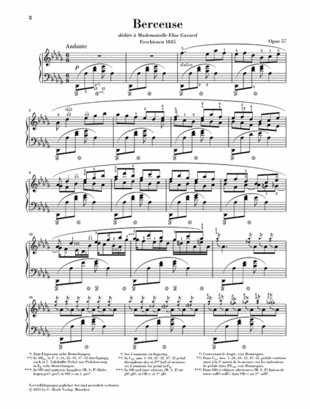 Frederic Chopin - Berceuse in D flat major Op. 57 Piano Book (Revised Edition)