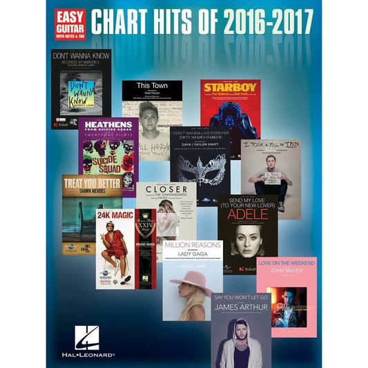 Chart Hits Of 2016-2017 Easy Guitar Notes & Tab