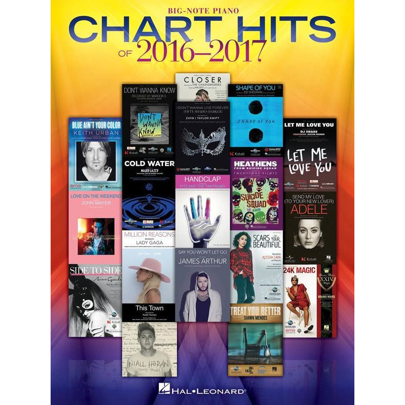 Chart Hits Of 2016-2017 Big Note Piano