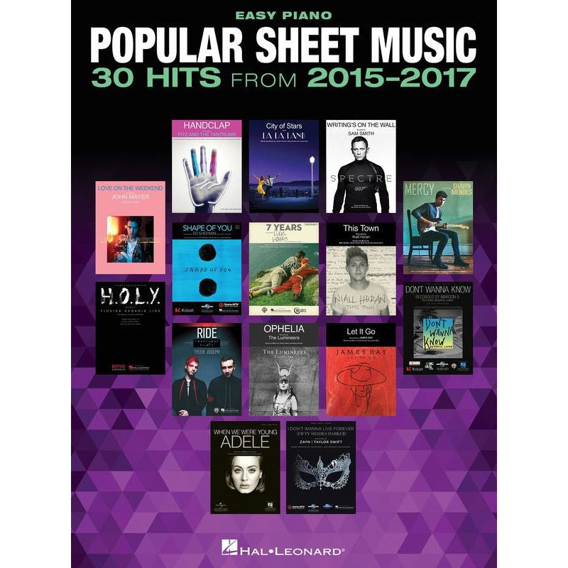 Popular Sheet Music 30 Hits From 2015-2017 Easy Piano