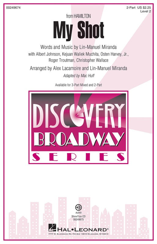 My Shot (From Hamilton) 2 Part Vocal Sheet Music
