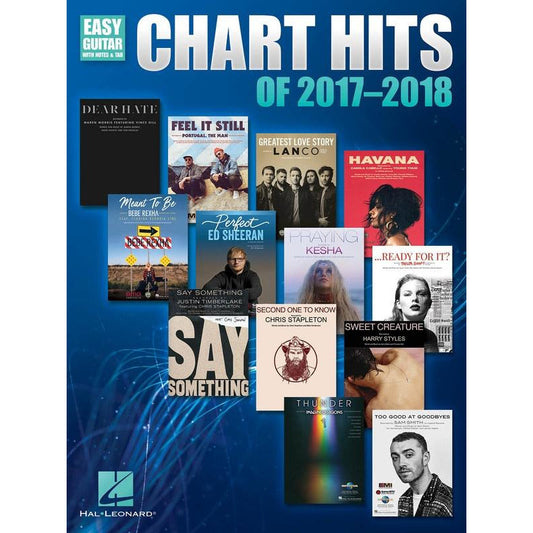 Chart Hits Of 2017-2018 Easy Guitar Notes & Tab Book